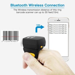 Bezprzewodowy skaner kodów kreskowych na palec 1D CCD Bluetooth i 2.4G