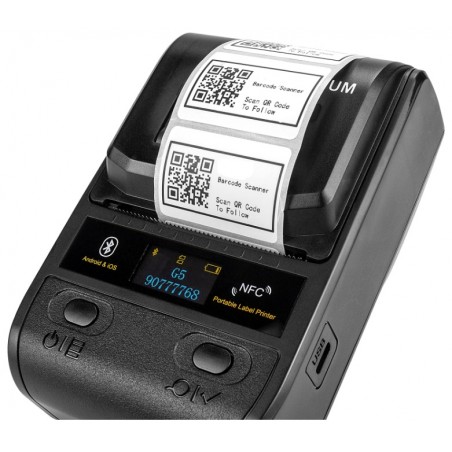 Bezprzewodowa i przewodowa przenośna Bluetooth mini drukarka termiczna do etykiet kieszonkowa 1D 2D