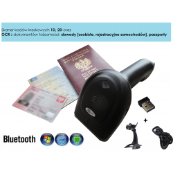Bluetooth i 2.4G Bezprzewodowy skaner kodów OCR z dokumentów tożsamości i dowodu rejestracyjnego Auta